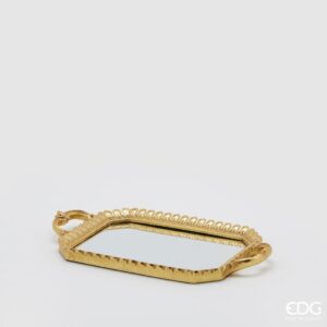 Pladanj zlatni s ogledalom 39x22cm